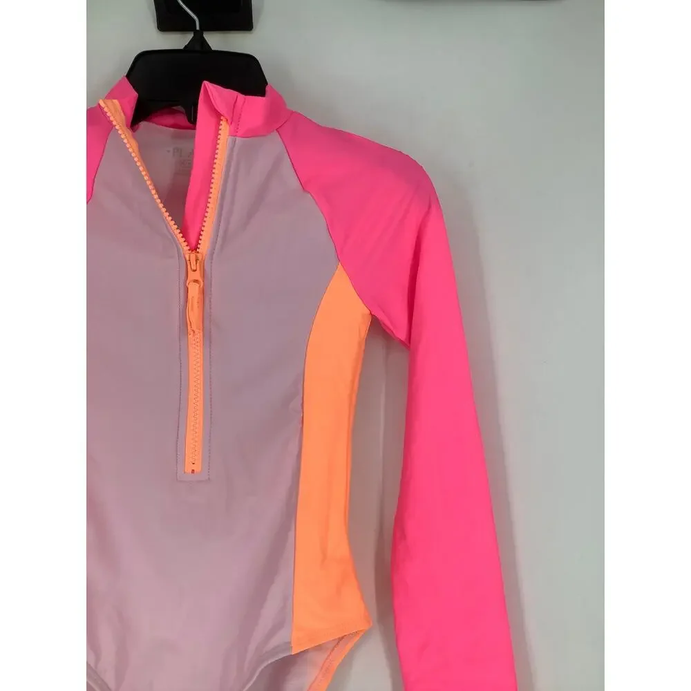 The Children’s Place Girls Medium Colorblock One Piece Rashguard Swimsuit N10-27